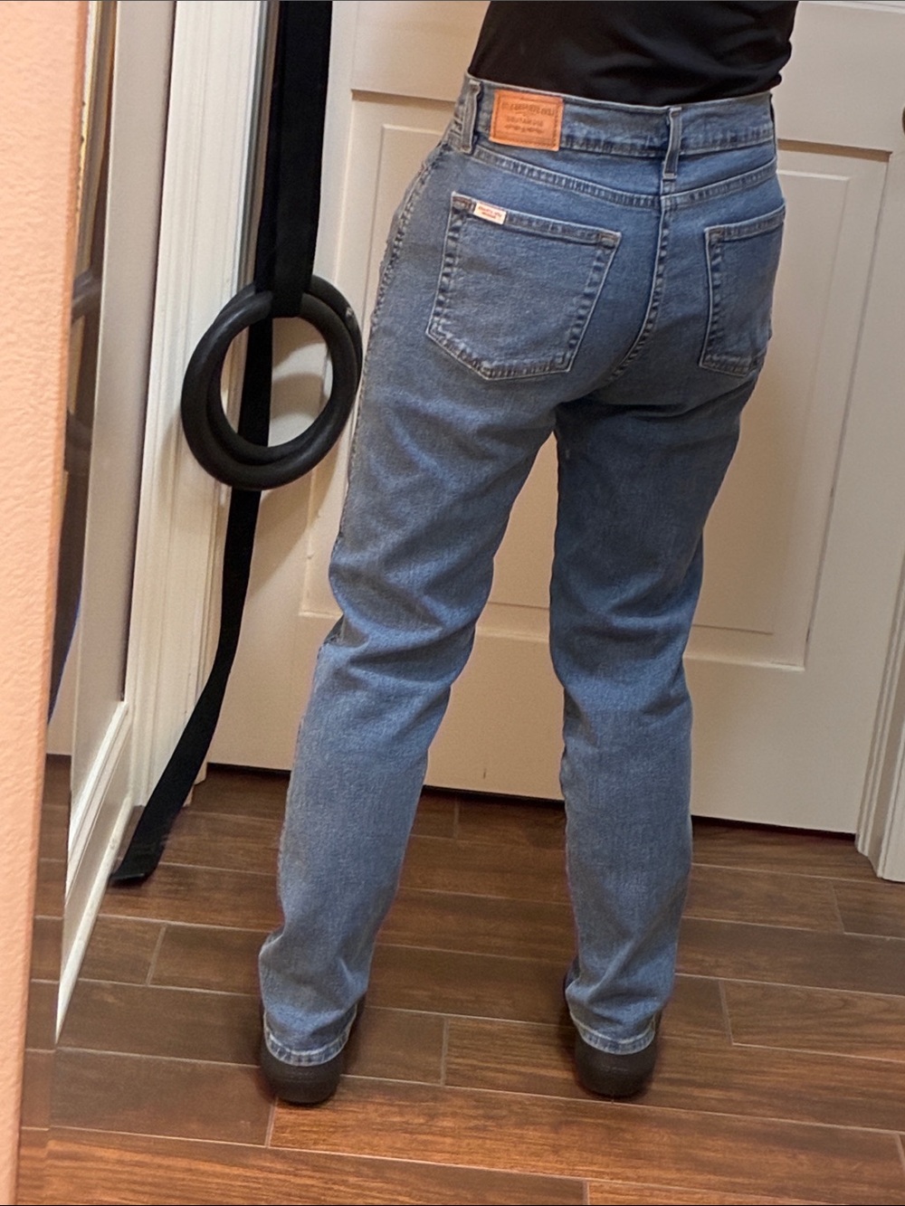 Levi's Blue Jeans with Distressed Patched Floral/Christian Accents, W29, Size 4 - Picture 6 of 15